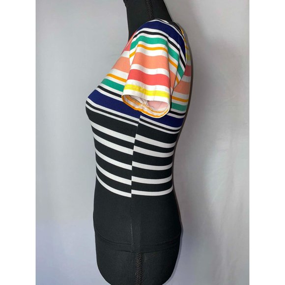 Derek Heart Fitted Multicolored Striped Shirt Size Small - Picture 2 of 6